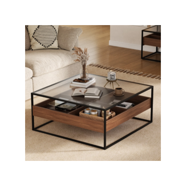 طاولة قهوة سوسال 100 سم - بني واسود