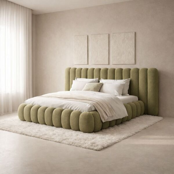 سرير كينغ بيفرلي 180x200 سم - اخضر