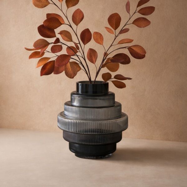 فازة حجم صغير لوميرا - اسود ورمادي