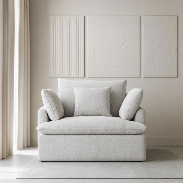 كنبة مفرد ريمان - رمادي فاتح