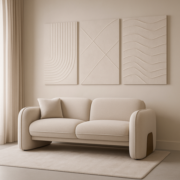 كنبة ثنائي بونو - بيج وذهبي