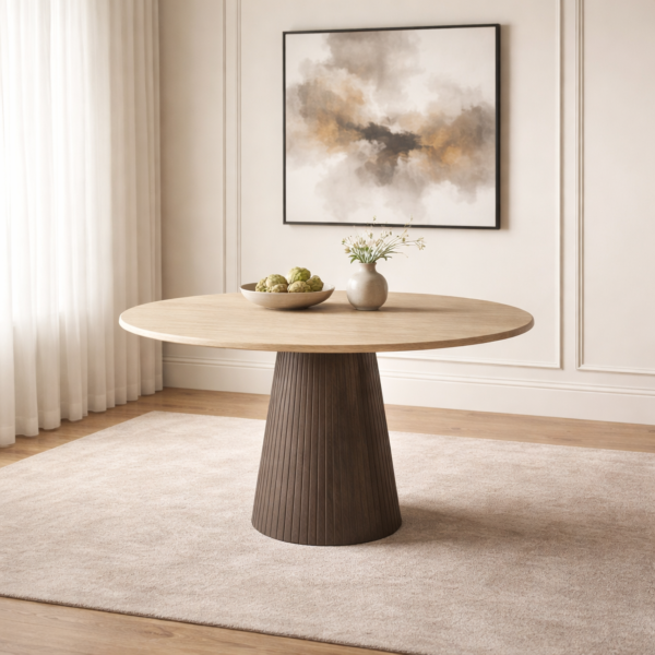 طاولة طعام فيكتوريا 4 اشخاص 120 سم - بيج وبني