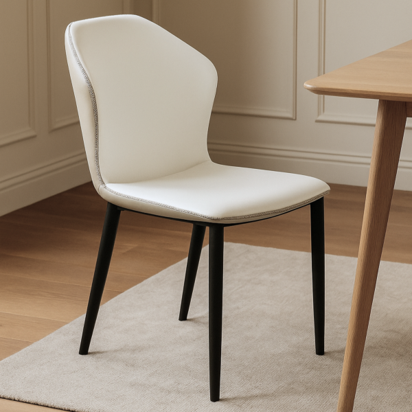 كرسي طعام  انوش - رمادي غامق وابيض