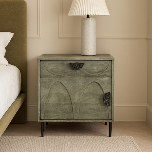 كومودينو خشب دانهل - رمادي واسود