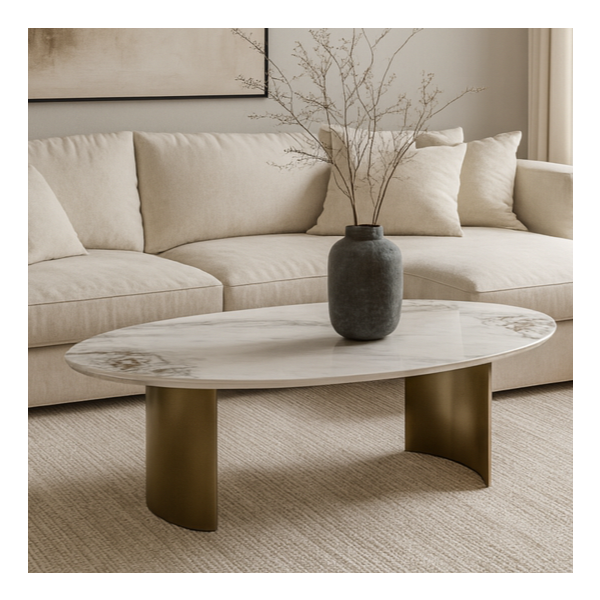 طاولة قهوة رومار أبيض - 40x140x80 سم