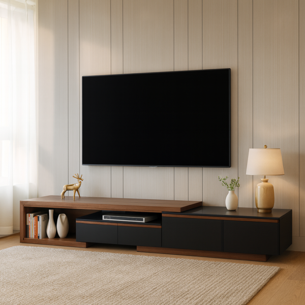 طاولة تلفزيون مودرن اريانا  -  بني وأسود