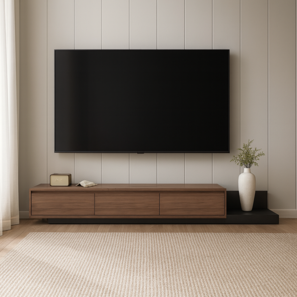 طاولة تلفزيون مورال - بني واسود
