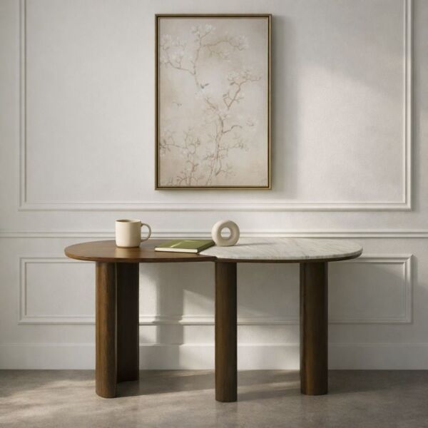 كونسول من مجموعة روسان - رخام طبيعي - بني غامق