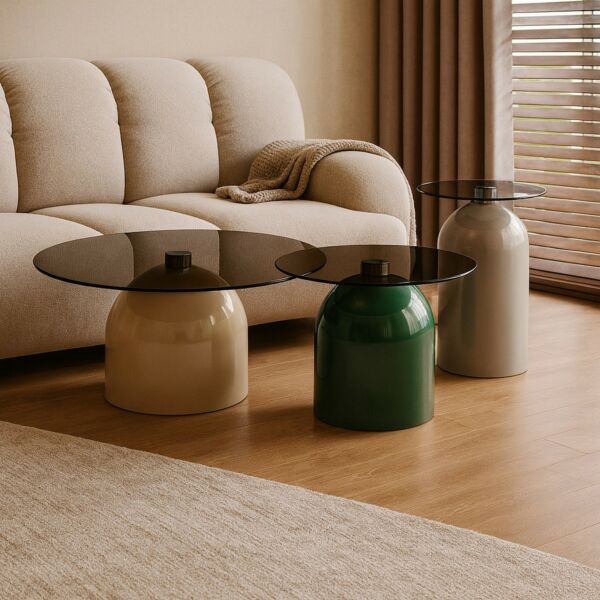 طاولة قهوة 3 قطع رومانا - بني ومتعدد الالوان