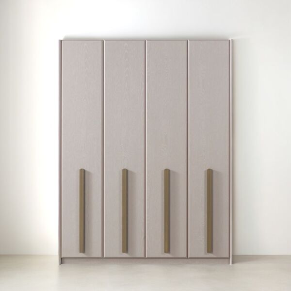 دولاب ملابس 4 ابواب ميركان - بيج وذهبي