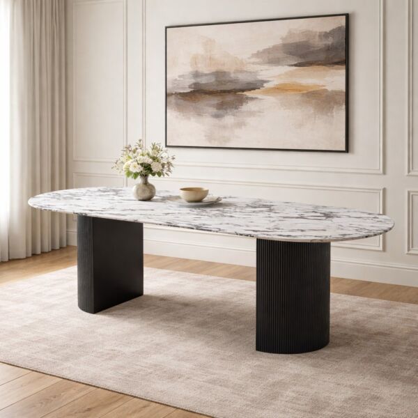 طاولة طعام فلورا - 8 اشخاص - اسود