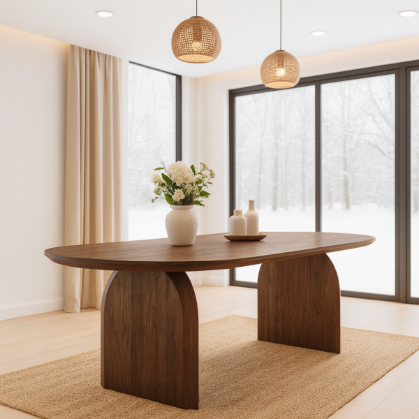 طاولة طعام كانتشيلو 8 أشخاص - بني غامق