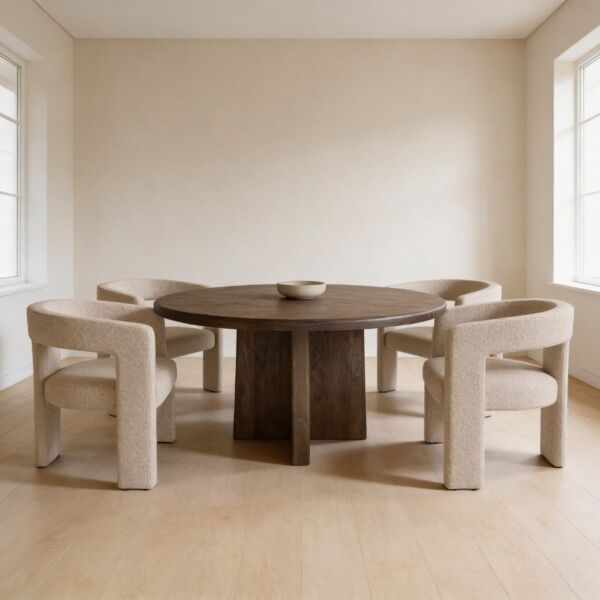 طاولة طعام لينيا - 6 اشخاص - بني غامق