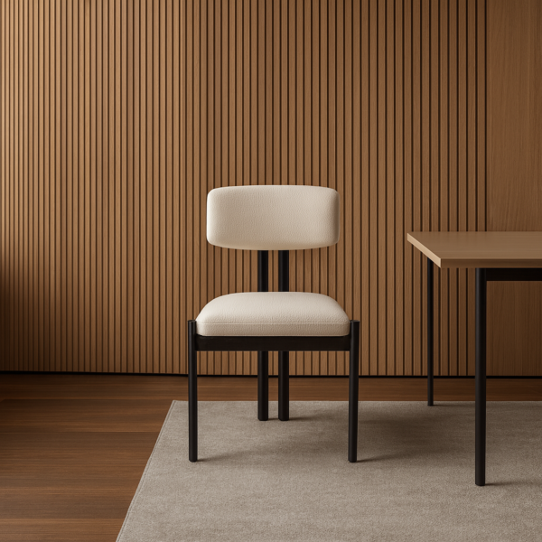 كرسي طعام بيلا - أبيض عاجي واسود