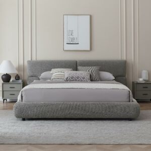 سرير كينغ بوكليه 180×200 سم بوسطن - رمادي