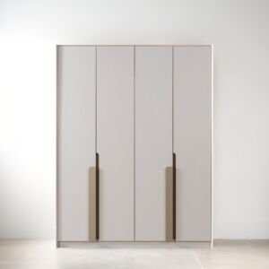 دولاب ملابس 4 ابواب باباتيا - كريمي وذهبي