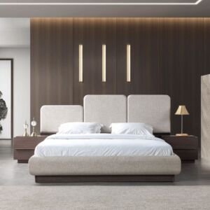 طقم غرفة نوم كينغ 5 قطع يوكا - 180×200 سم - بيج وبني