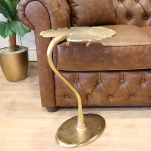 طاولة جانبية ورقة شجر لون ذهبي - جامايكا