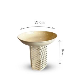 وعاء تقديم بقاعدة ريفيل - اليجانس ابيض - صغير 