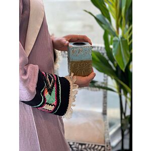 مبخرة أندالوسيا مع زخارف حروف عربية - ارتفاع 10 سم, لون أزرق 