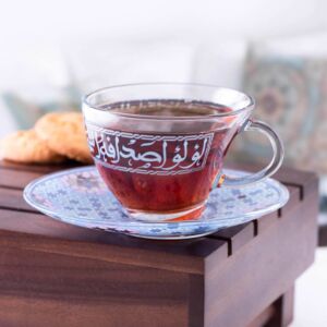 طقم أكواب شاي ل 6 أشخاص ميلانج بلاتيني وأزرق