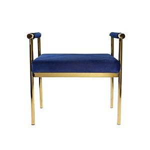 مقعد فيلفيتين فانيتي - أزرق غامق وذهبي