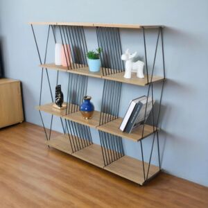 وحدة رفوف اوغستا خشب ماليزي 4 ادوار مقسم متعددة الإستخدام خشبي 