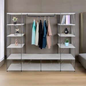 وحدة تخزين رفوف دانيل خشب ماليزي متعددة الإستخدام رمادي 