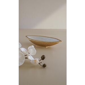 وعاء تقديم كوهريك - حجم صغير, لون أبيض وذهبي
