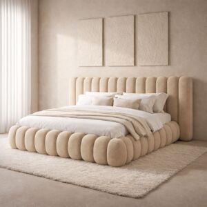 سرير كينغ بيفرلي 180x200 سم - بيج فاتح