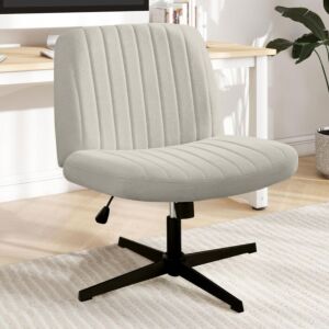 كرسي مكتب بدون أذرع بدون عجلات - بيج