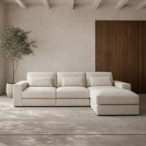 كنب زاوية مع مسند قدم سوفيا - 3 مقاعد - بيج