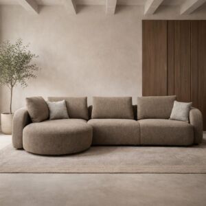 كنب زاوية حرف L أريسا - 3 مقاعد - بني