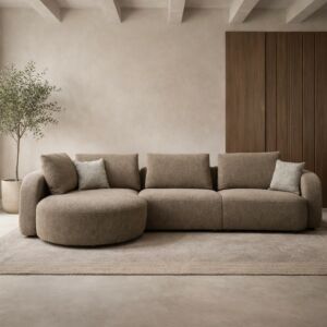 كنب زاوية حرف L أريسا - 3 مقاعد - بني