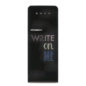 ثلاجة مع فريزر سميج فري ستاند طراز ريترو الخمسينات تصميم عصري - بلاك بورد