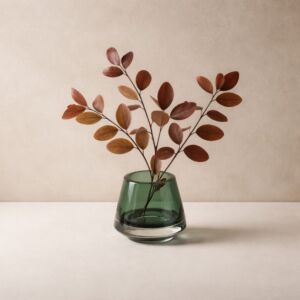 فازة فلوريا زجاج - اخضر غامق