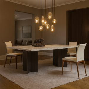 طاولة طعام 260 سم ل 12 اشخاص رافيل - ابيض واسود