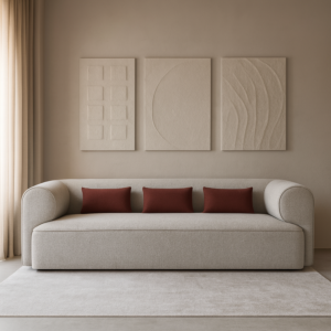 كنبة ثلاثية رامو - رمادي