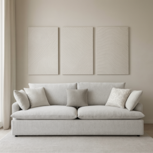 كنبة ثلاثية ريمان - رمادي فاتح