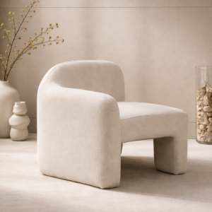 كرسي مفرد ذراع يمين يمال - بيج فاتح