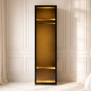 دولاب ملابس كوستا - باب و وحدتي أرفف وتعليق - رمادي واسود