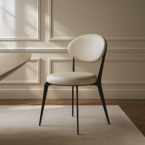 كرسي طعام اجوان - ابيض واسود