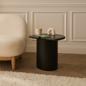 طاولة جانبية رخام ميناي - اسود