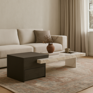 طاولة قهوة تيرالوكس - رمادي واسود