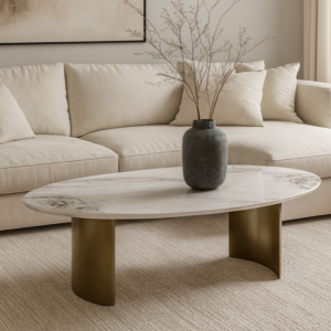 طاولة قهوة رومار أبيض - 40x140x80 سم