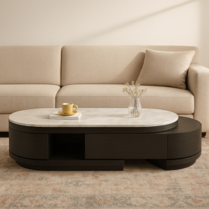 طاولة قهوة شينا - رمادي واسود