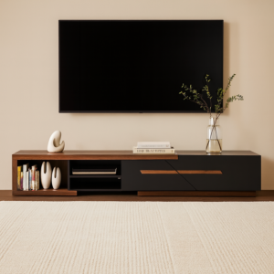 طاولة تلفزيون مودرن ايلانا  -  بني وأسود