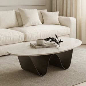 طاولة قهوة مودرن جايا - أسود وأبيض رخامي