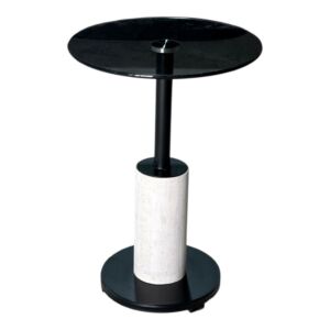 طاولة جانبية حجر طبيعي ماندي - اسود