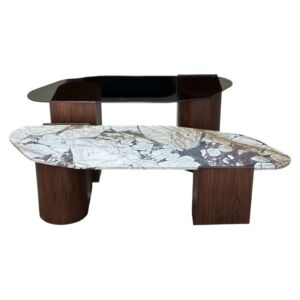 طاولة قهوة متداخلة رخام فيولا - بنفسجي